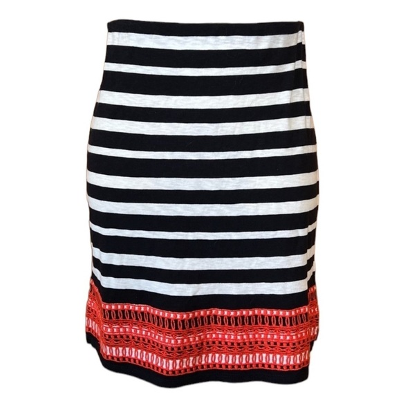 NWT Talbots Small Petite Stripe Skirt w/ Crochet Detail - Picture 2 of 9